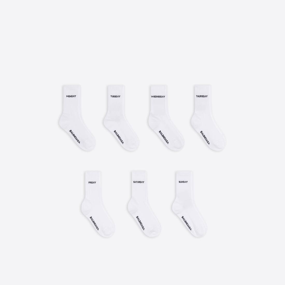 Men's 7 Set Socks in White - 2