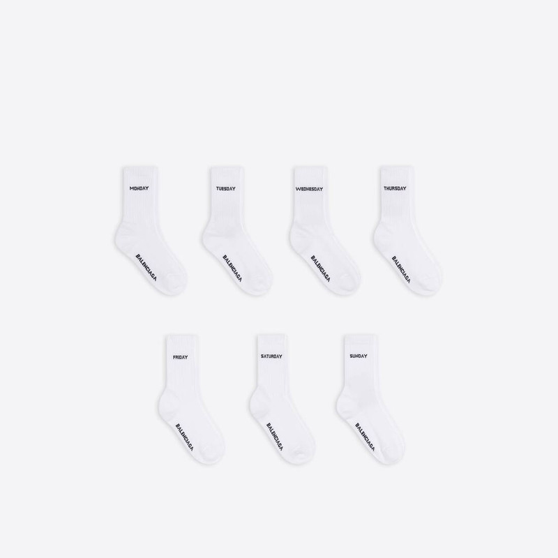 BALENCIAGA Men's 7 Set Socks in White outlook