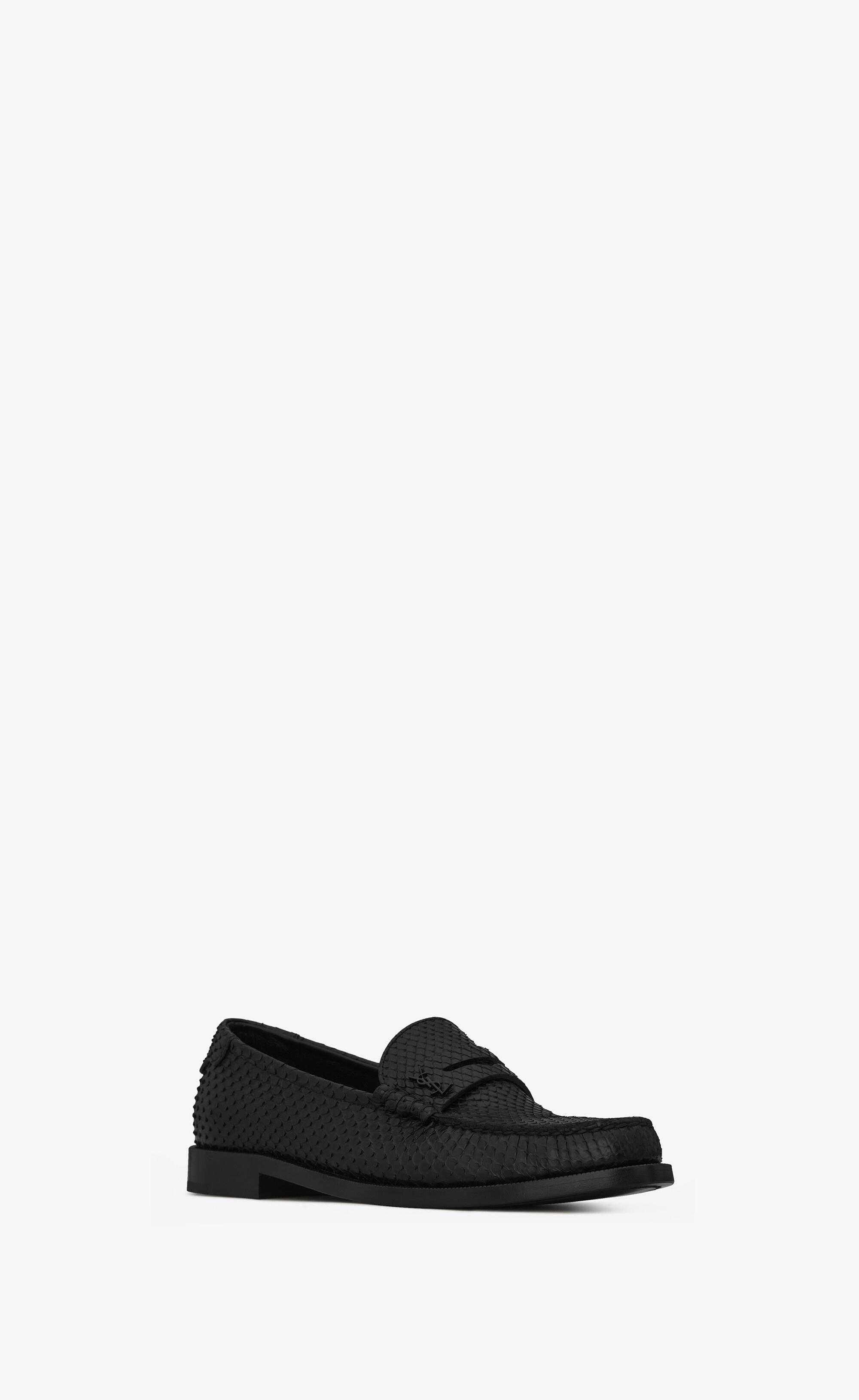 Saint Laurent Le Loafer Crocodile-Effect Leather Loafers