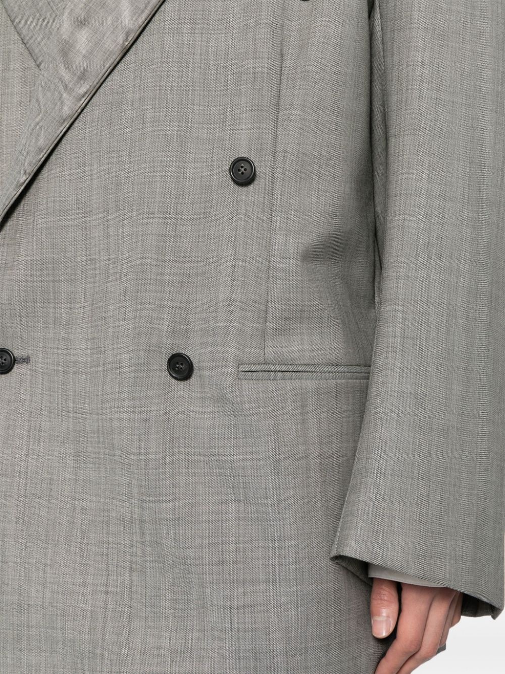 double-breasted wool blazer - 5