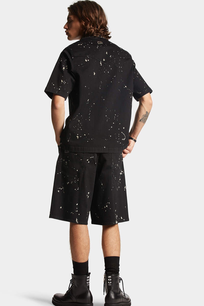 ICON BLACK MILKY WASH DENIM SHORTS - 4