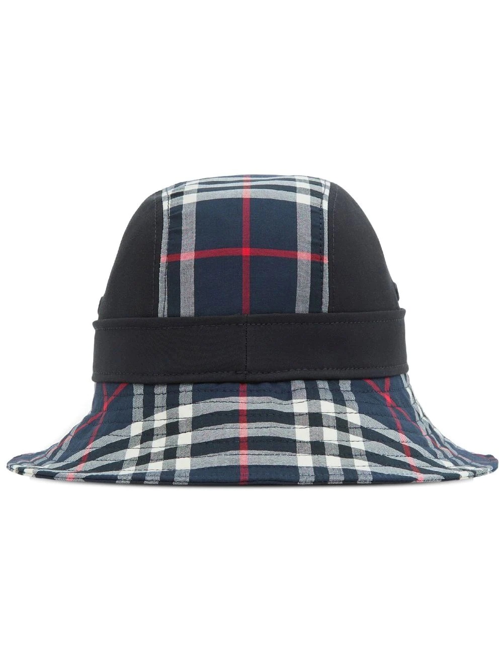 check-pattern buckle hat - 1