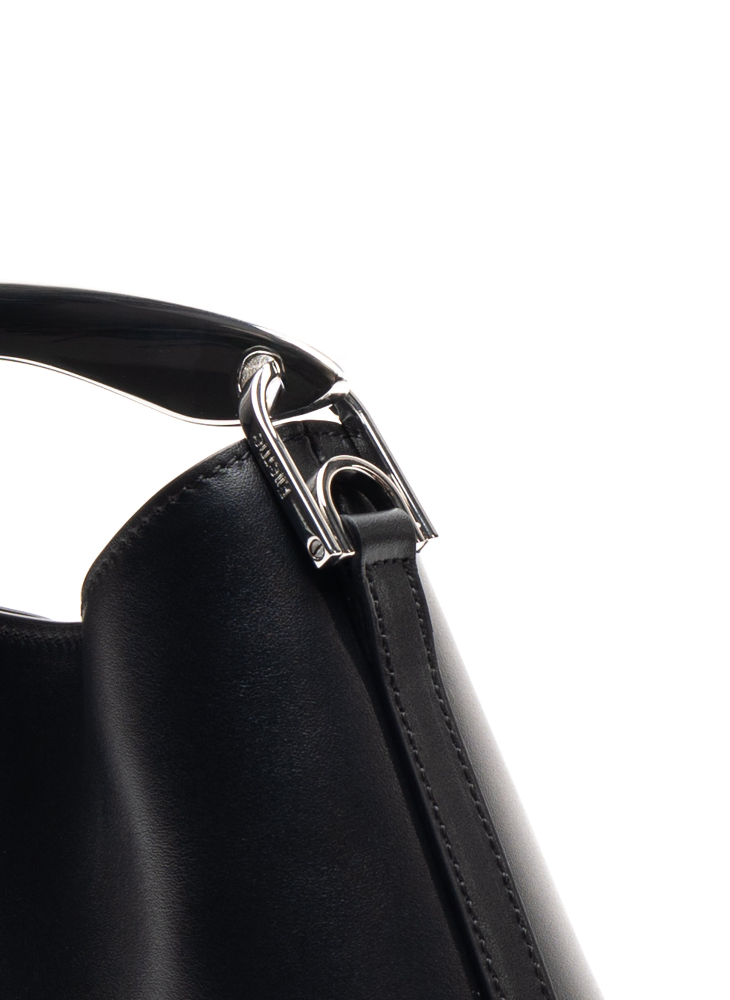 Mini Boomerang Leather Black - Silver - 4