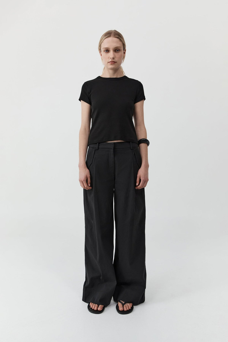 Utility Pleat Pants - Black 1