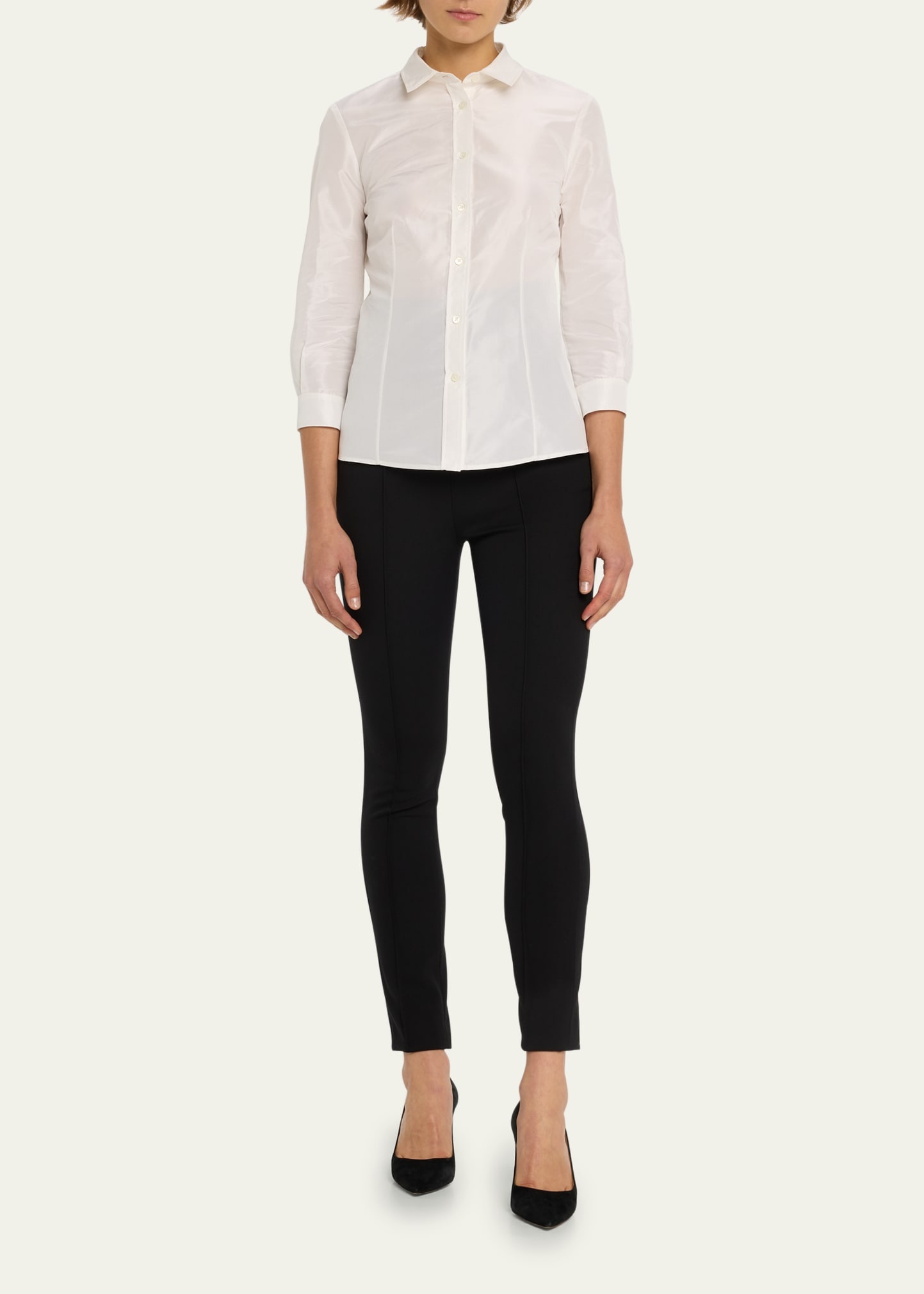Taffeta Button-Front Shirt - 2