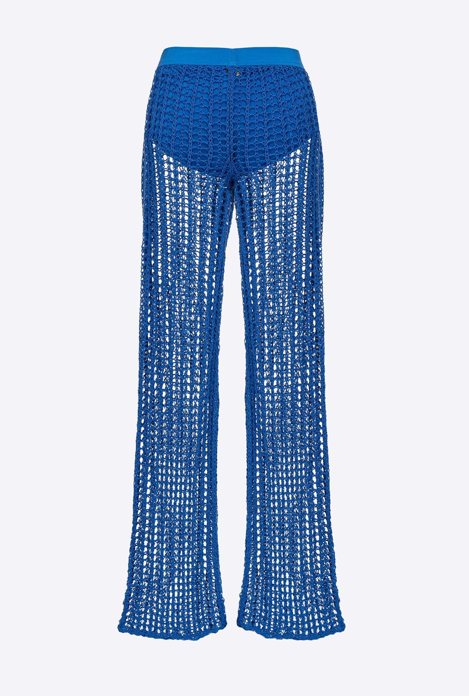 GLOSSY-THREAD MESH TROUSERS - 6