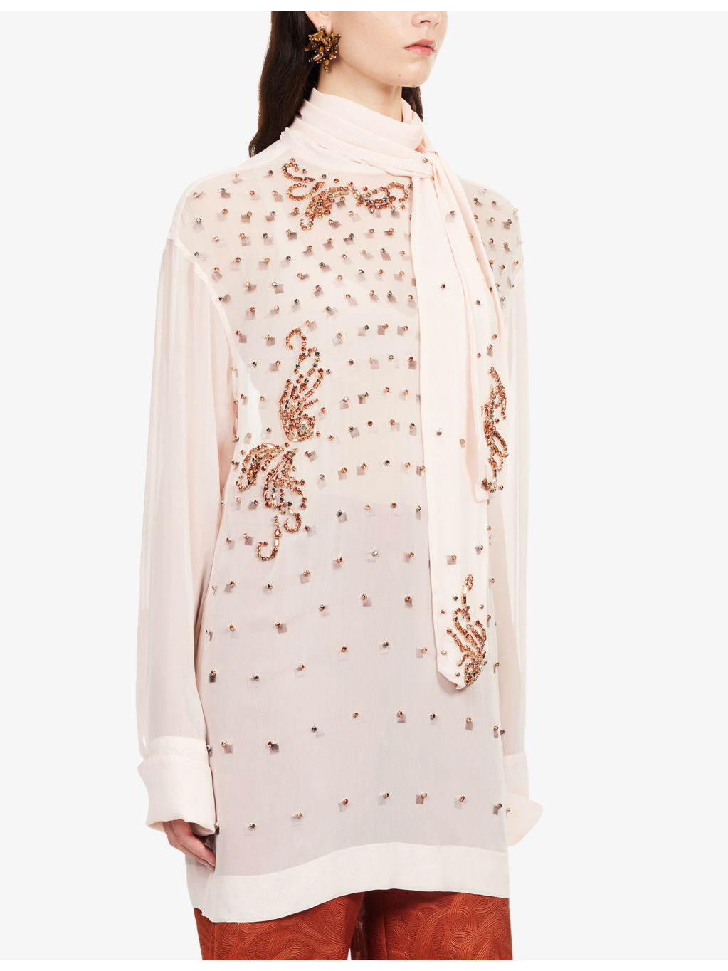 Chads Embellished Sheer Woven Shirt - 3