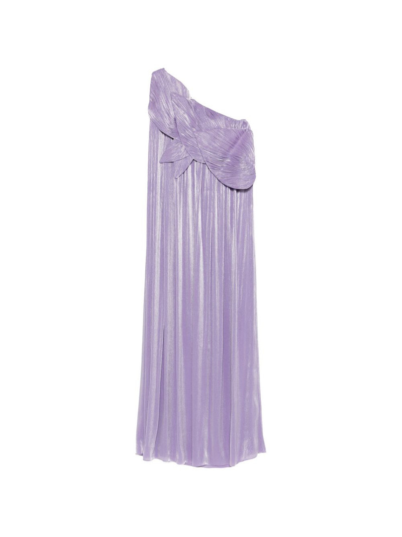 Amabe pleated one-shoulder maxi dress 1