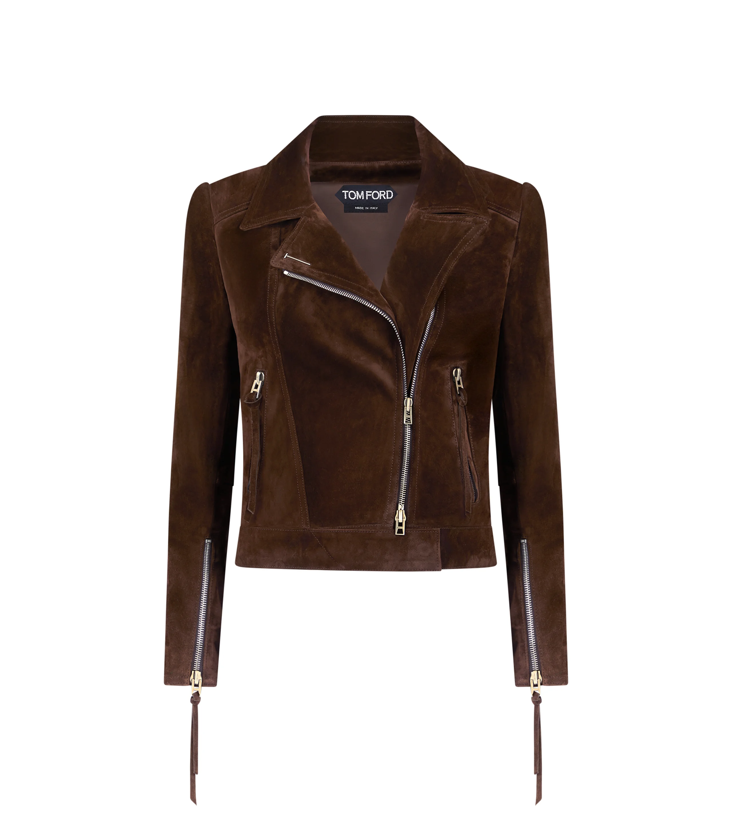 SUEDE BIKER JACKET WITH T-TRIM - 1