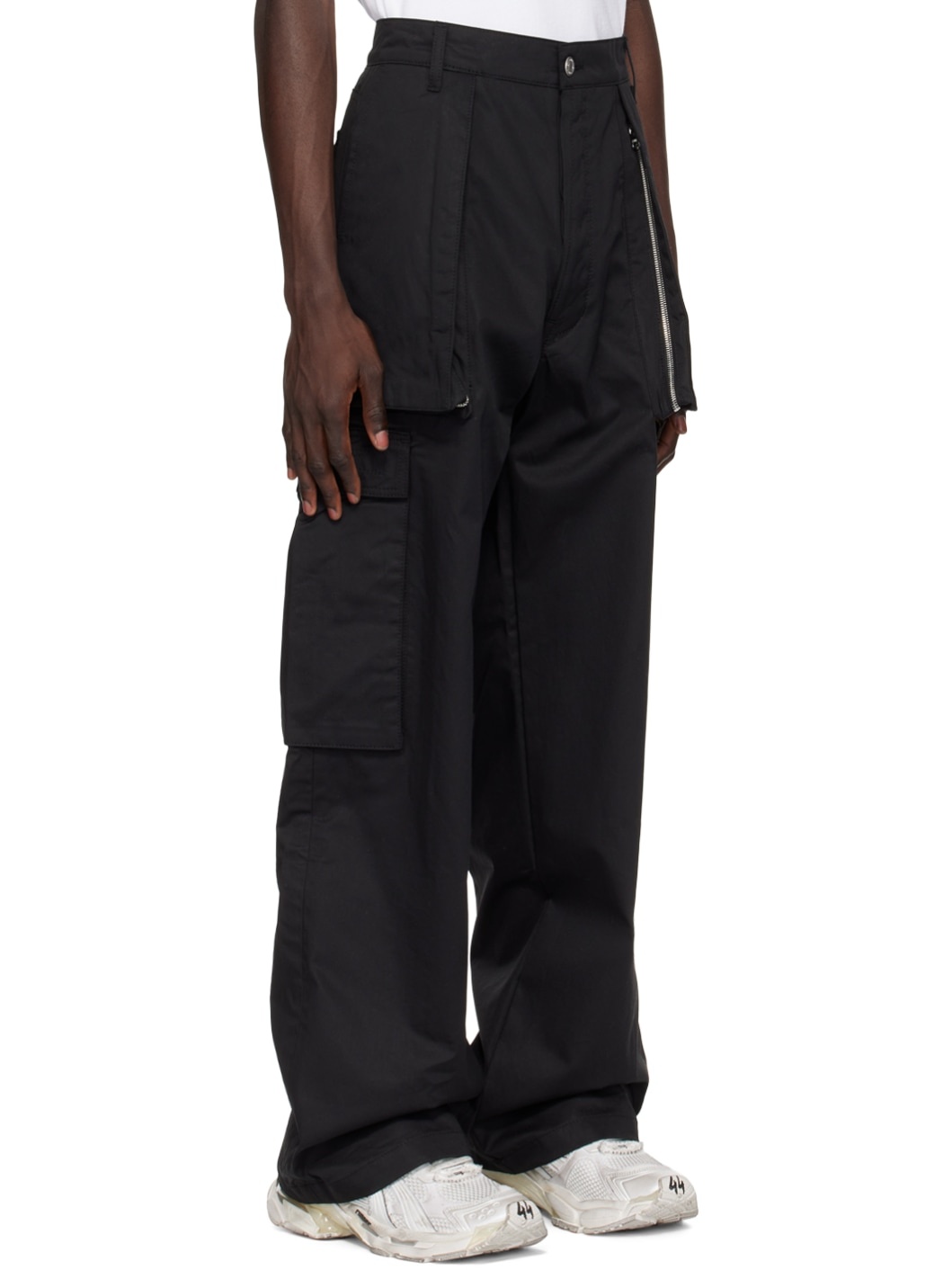 Black Wide Leg Cargo Pants - 2