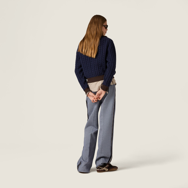 Miu Miu Wool and cotton zipper cardigan outlook