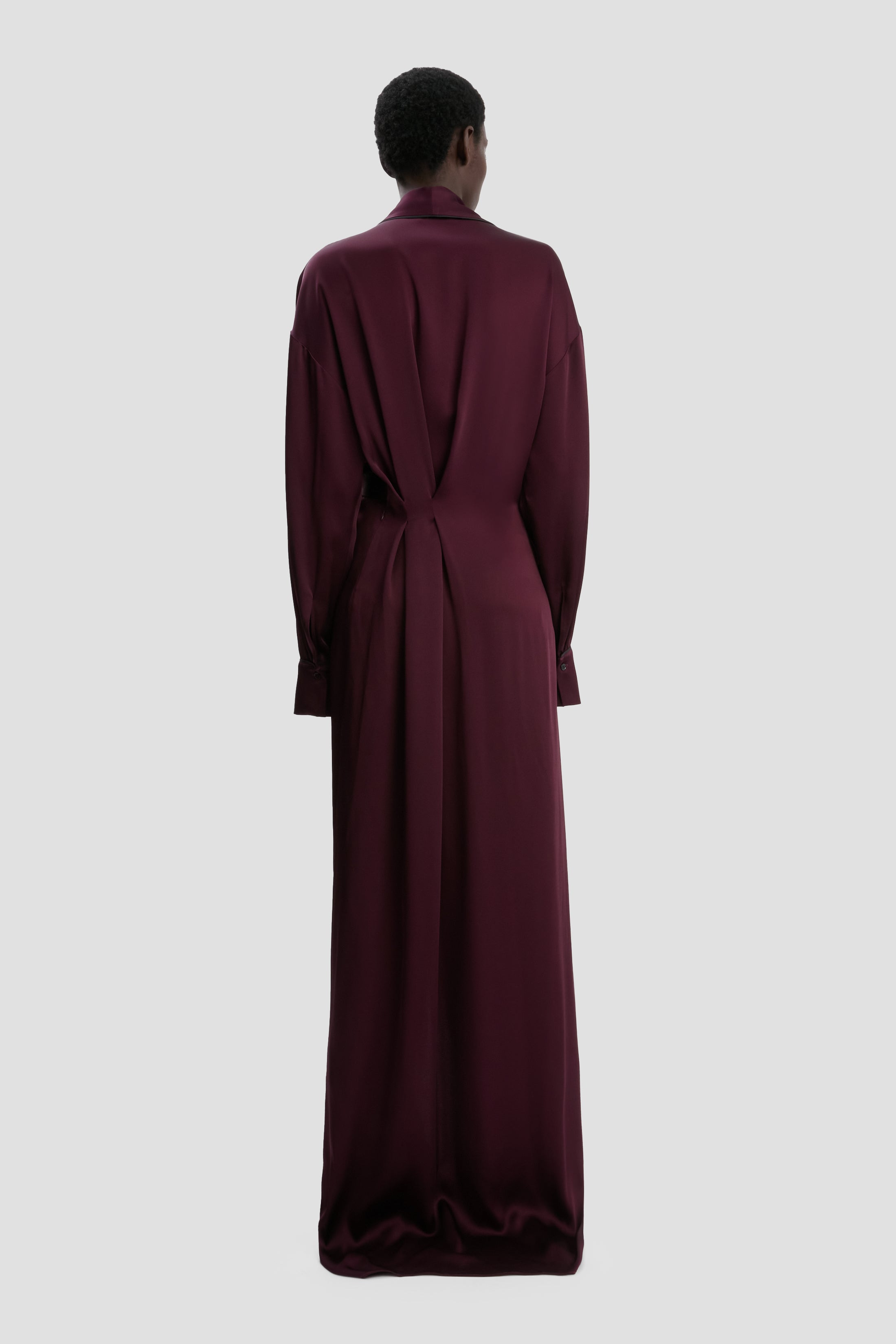 Wrap Detail Gown In Merlot - 5