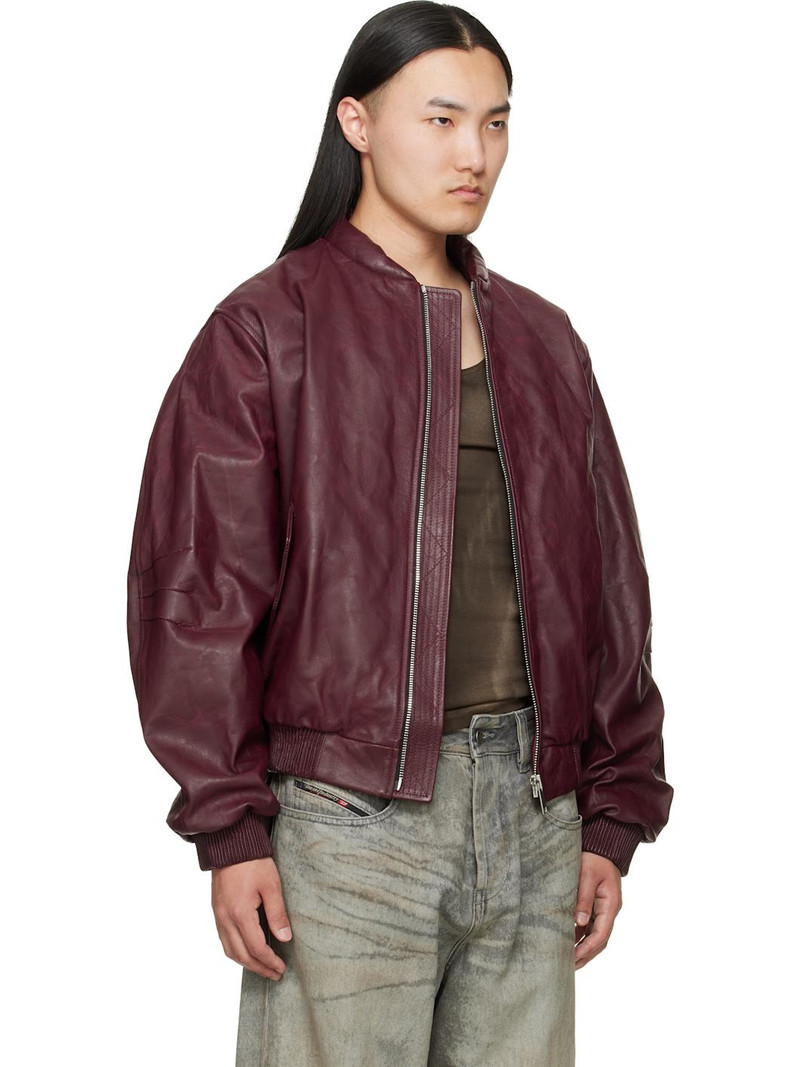 Red Leather Bomber Jacket 2