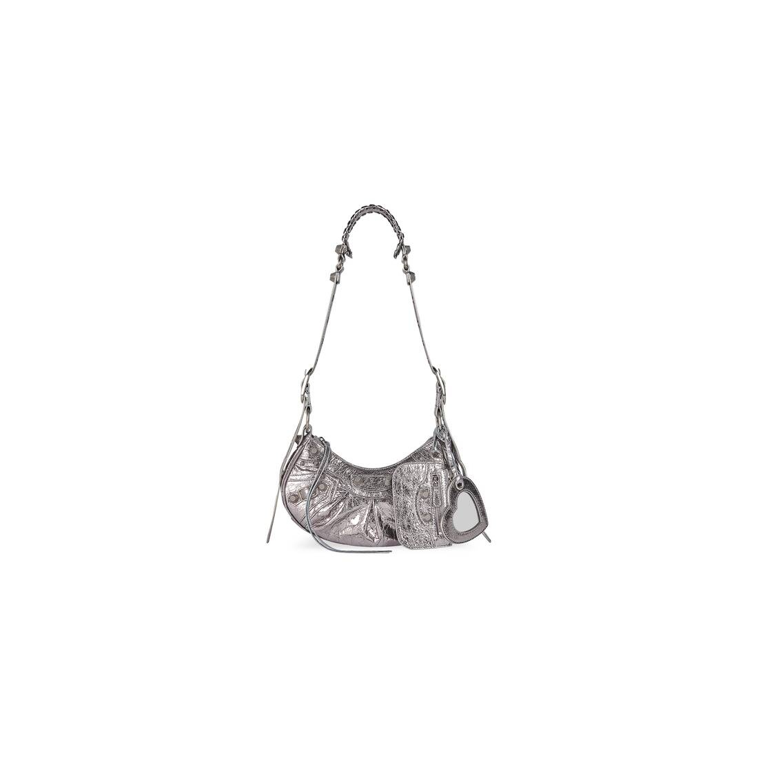 Women's Le Cagole Xs Shoulder Bag Metallized in Silver - 1