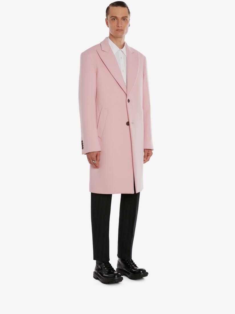Oversized Wool Felt Coat in Sugar Pink - 3