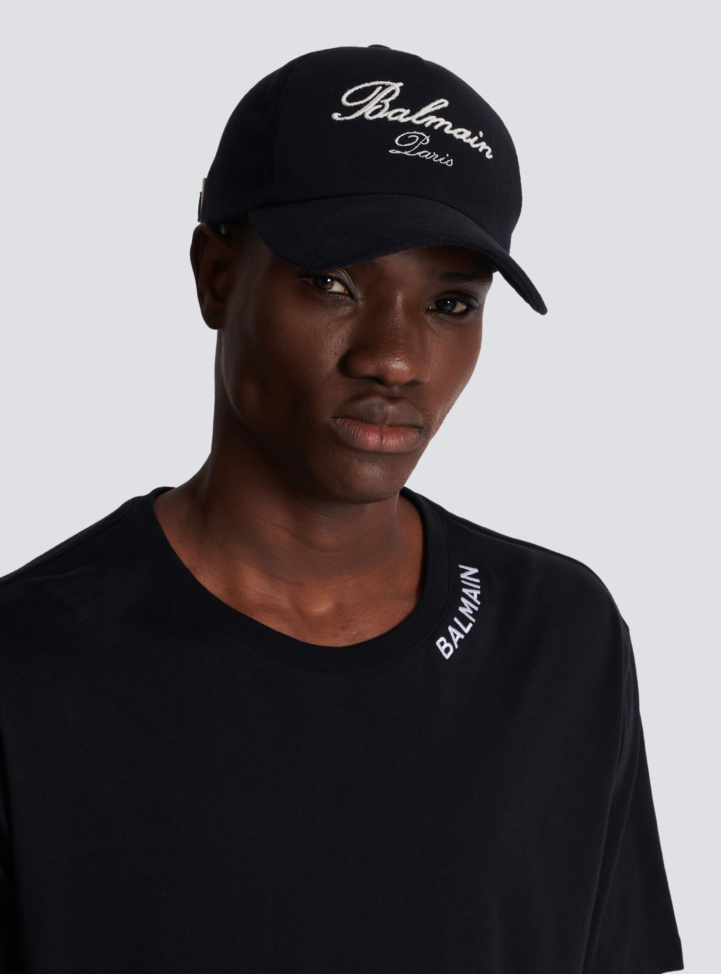 Cotton cap with Balmain Signature embroidery - 6