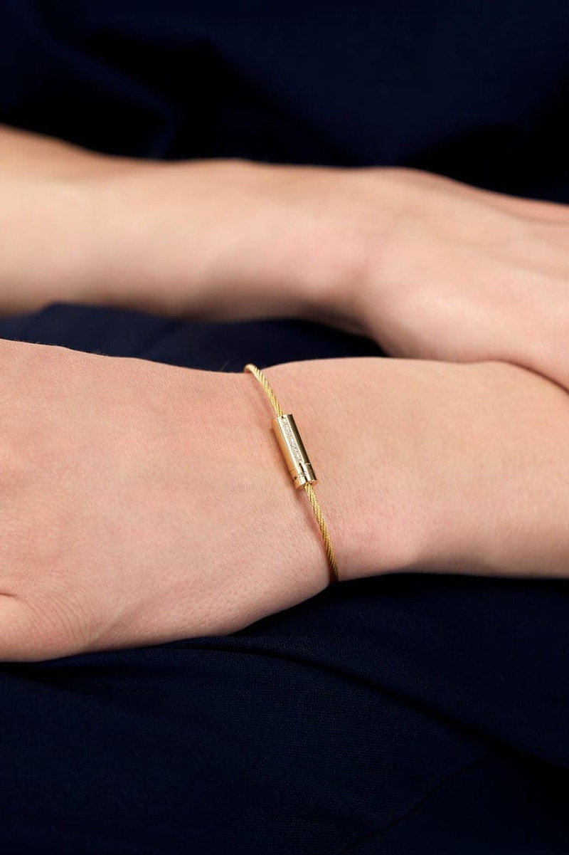 le gramme 9g Polished Yellow Gold Diamond Cable Bracelet outlook