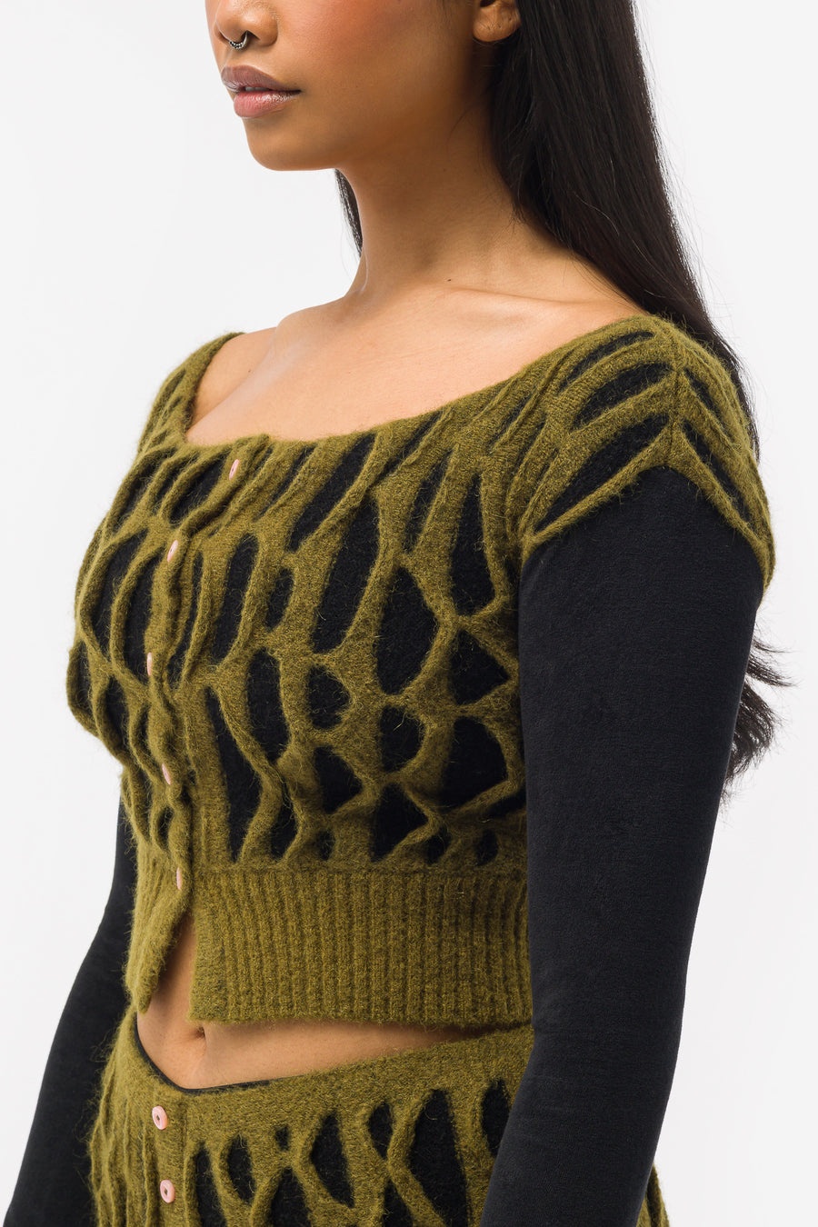 Animal Cardigan in Green - 4