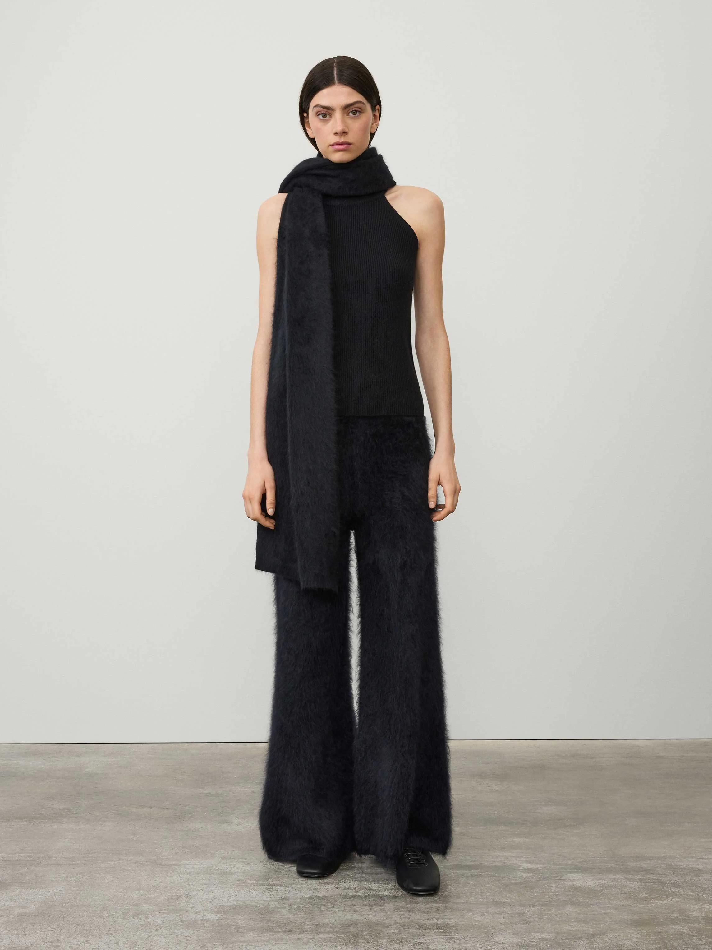 솔질된 cashmere scarf 한국어 - 1