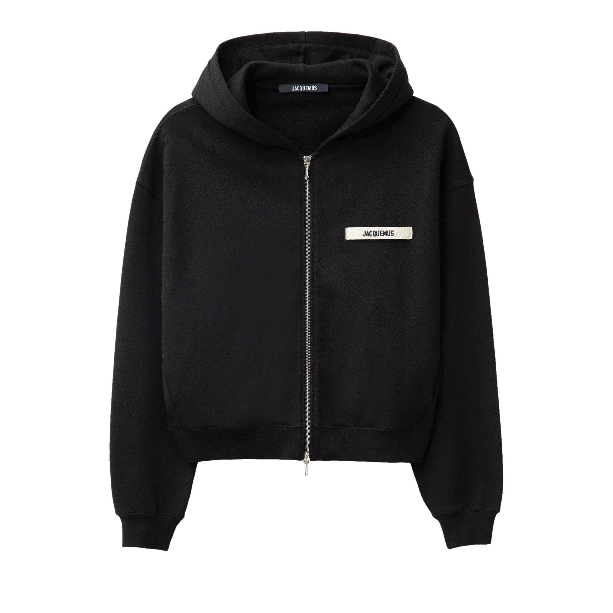 Jacquemus Le Gros Grain Zip Hoodie 'Black' - 1