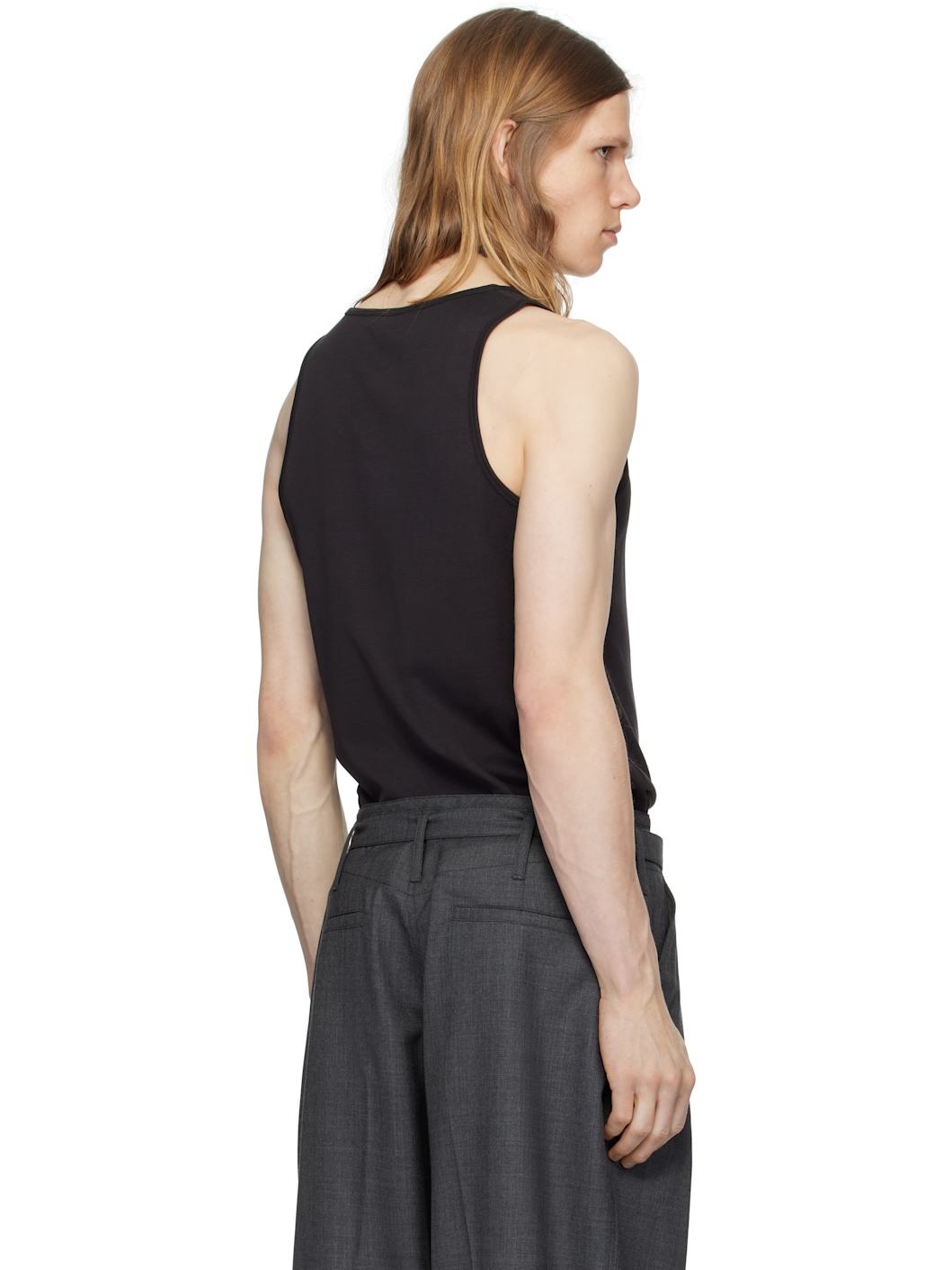 Black Cotton Tank Top - 3