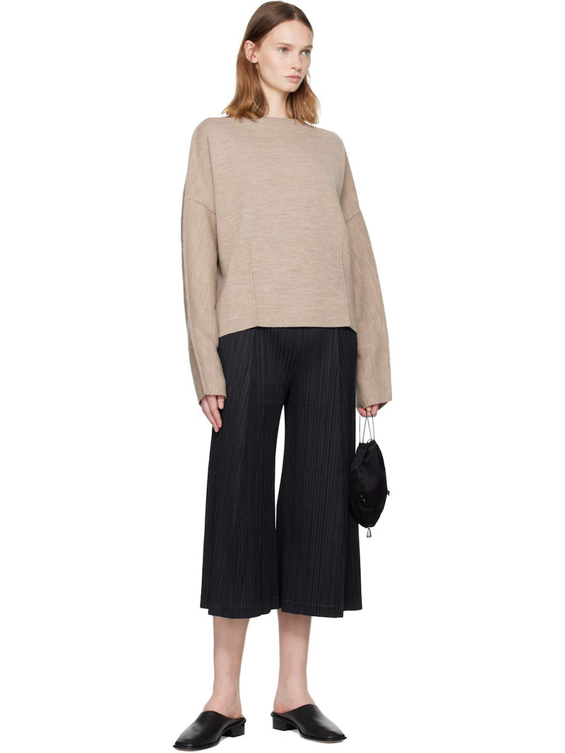 LAUREN MANOOGIAN Beige Double Knit Boatneck Sweater outlook