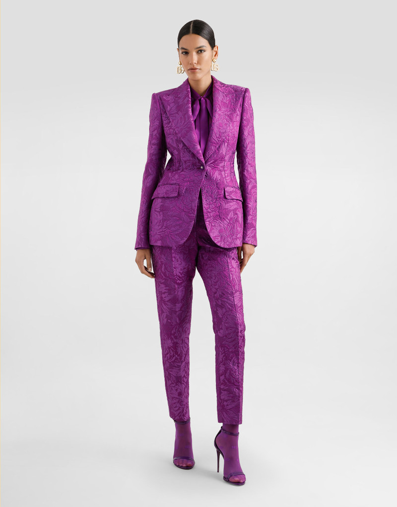 Dolce & Gabbana Peony-motif brocade trousers outlook