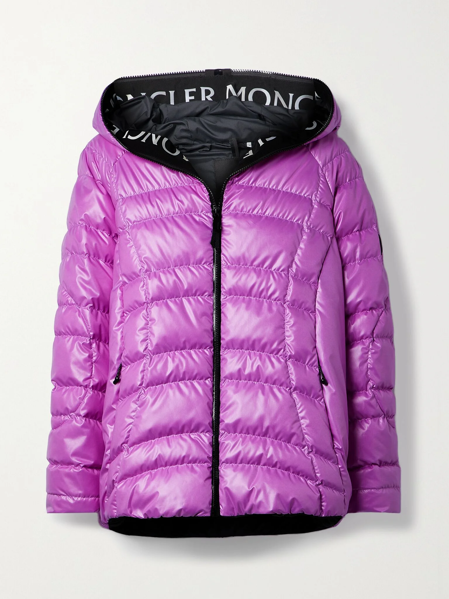 Narlay hooded quilted ripstop down jacket Purple - 1