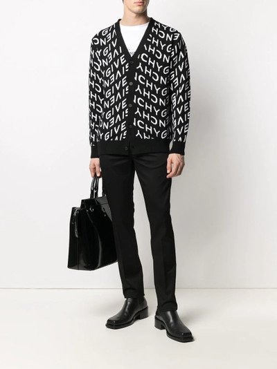 Givenchy intarsia-knit logo cardigan outlook