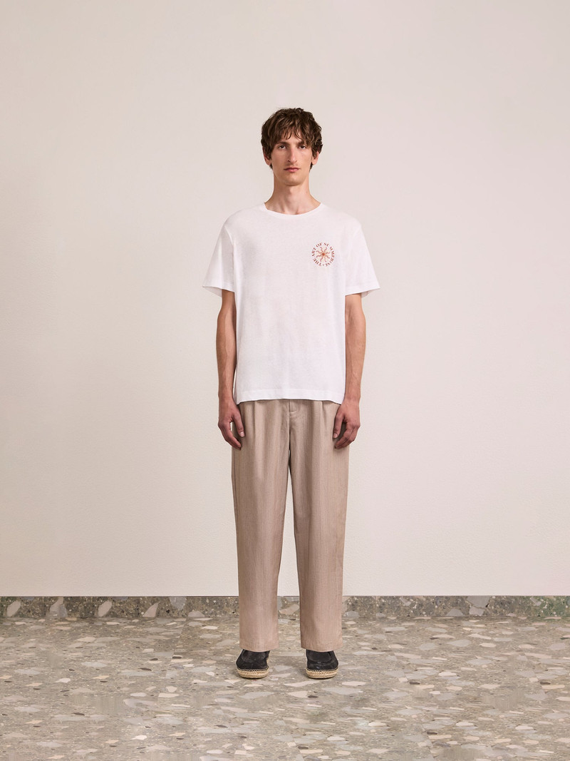 DINIS PRINTED COTTON-LINEN T-SHIRT 4