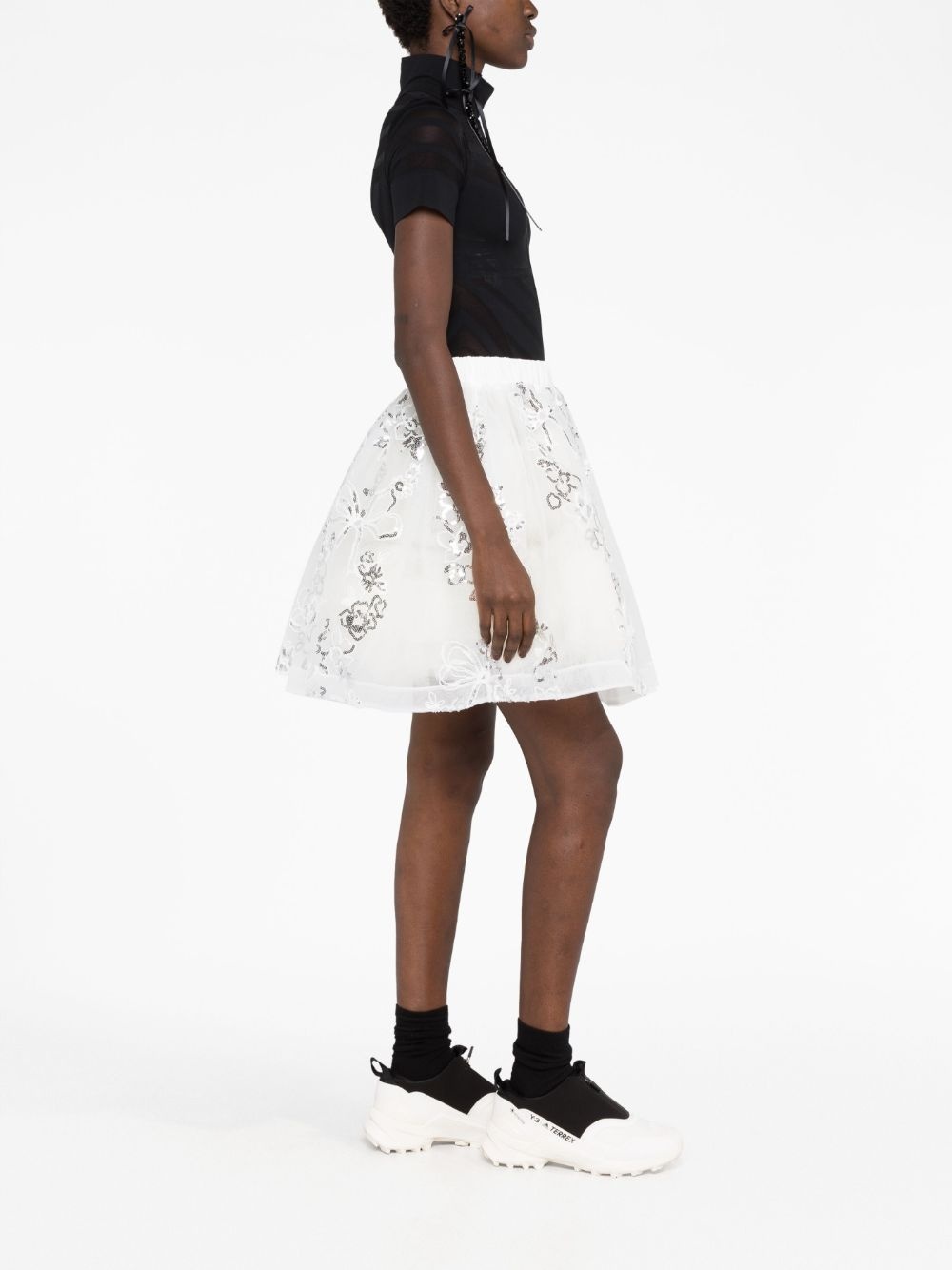 sequin-embellished tulle miniskirt - 6