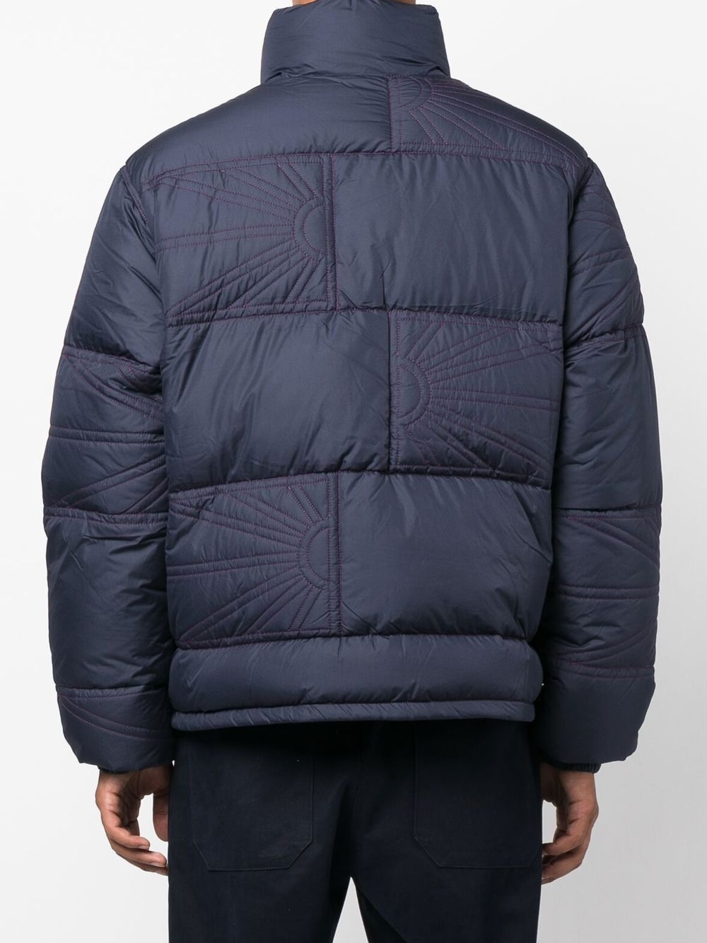 embroidered-logo puffer jacket - 4
