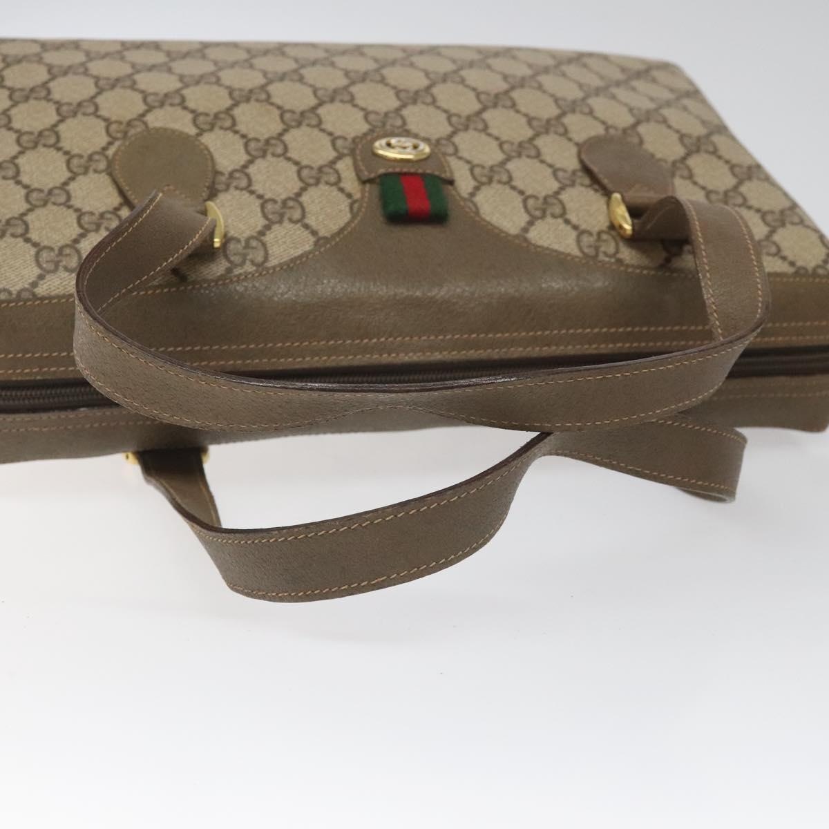 GUCCI GG Supreme Web Sherry Line Hand Bag Pvc Beige Gold 41 02 079 - 7