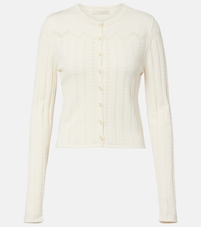 Esme pointelle cotton-blend cardigan 1