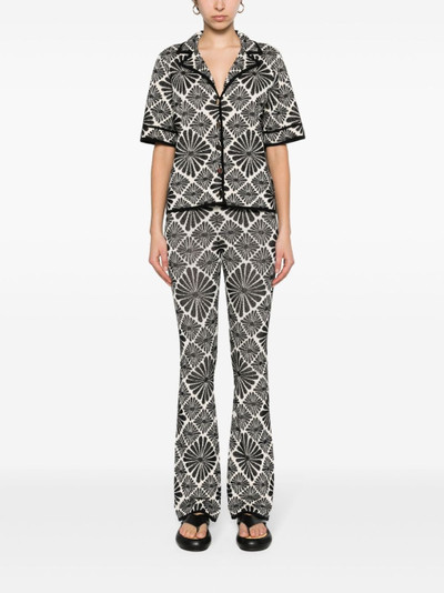 Sandro floral-embroidered flared trousers outlook