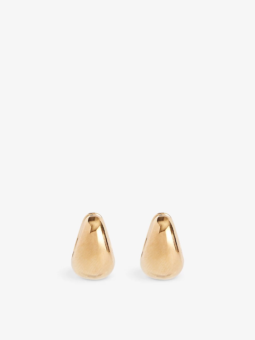Flow 12ct yellow-gold plated brass hoop earrings - 2