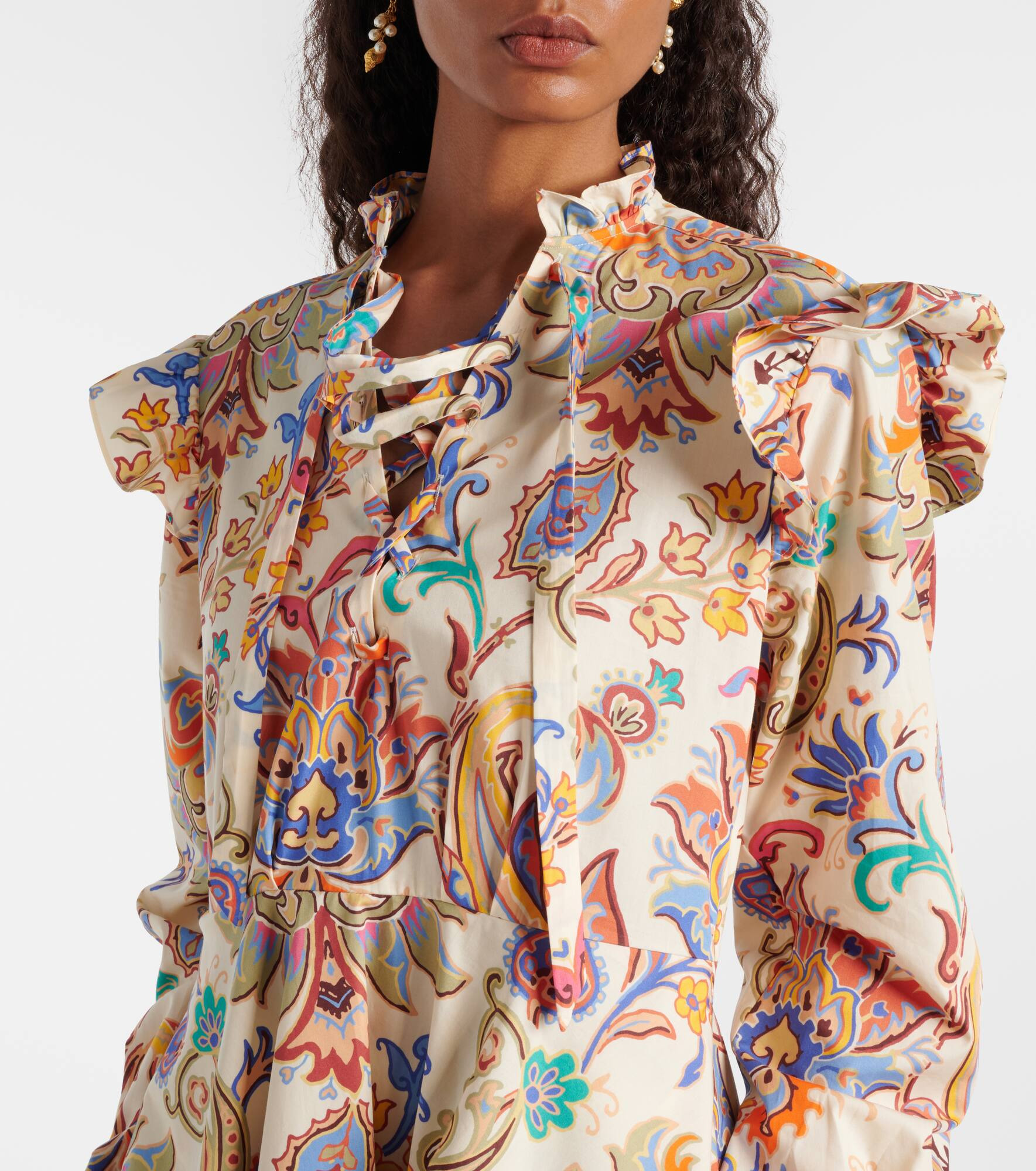 Printed cotton minidress - 4