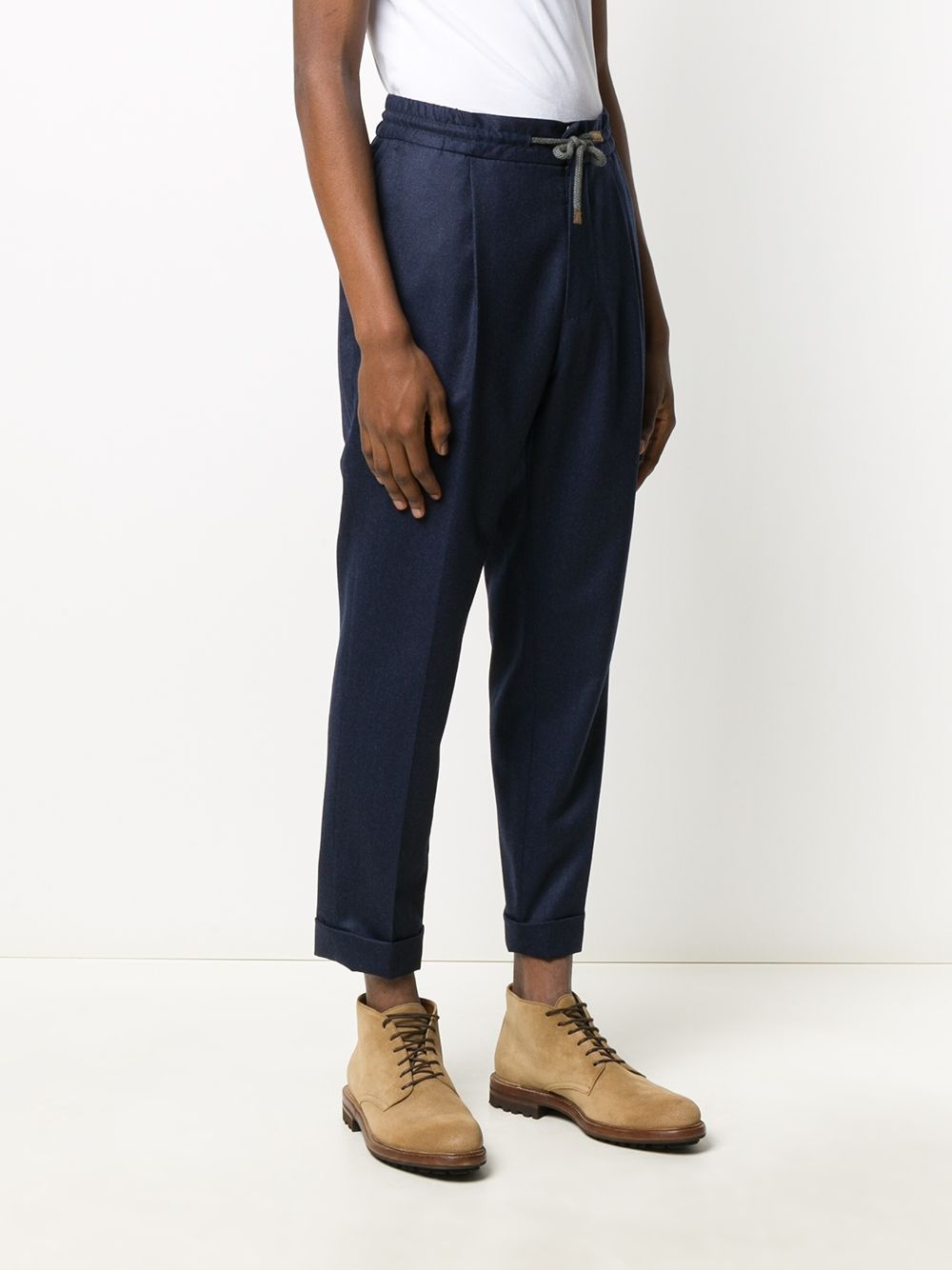 cropped drawstring trousers - 3