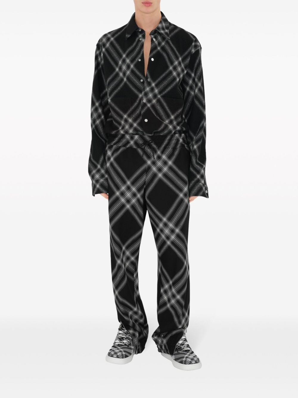 Box plaid-check sneakers - 6