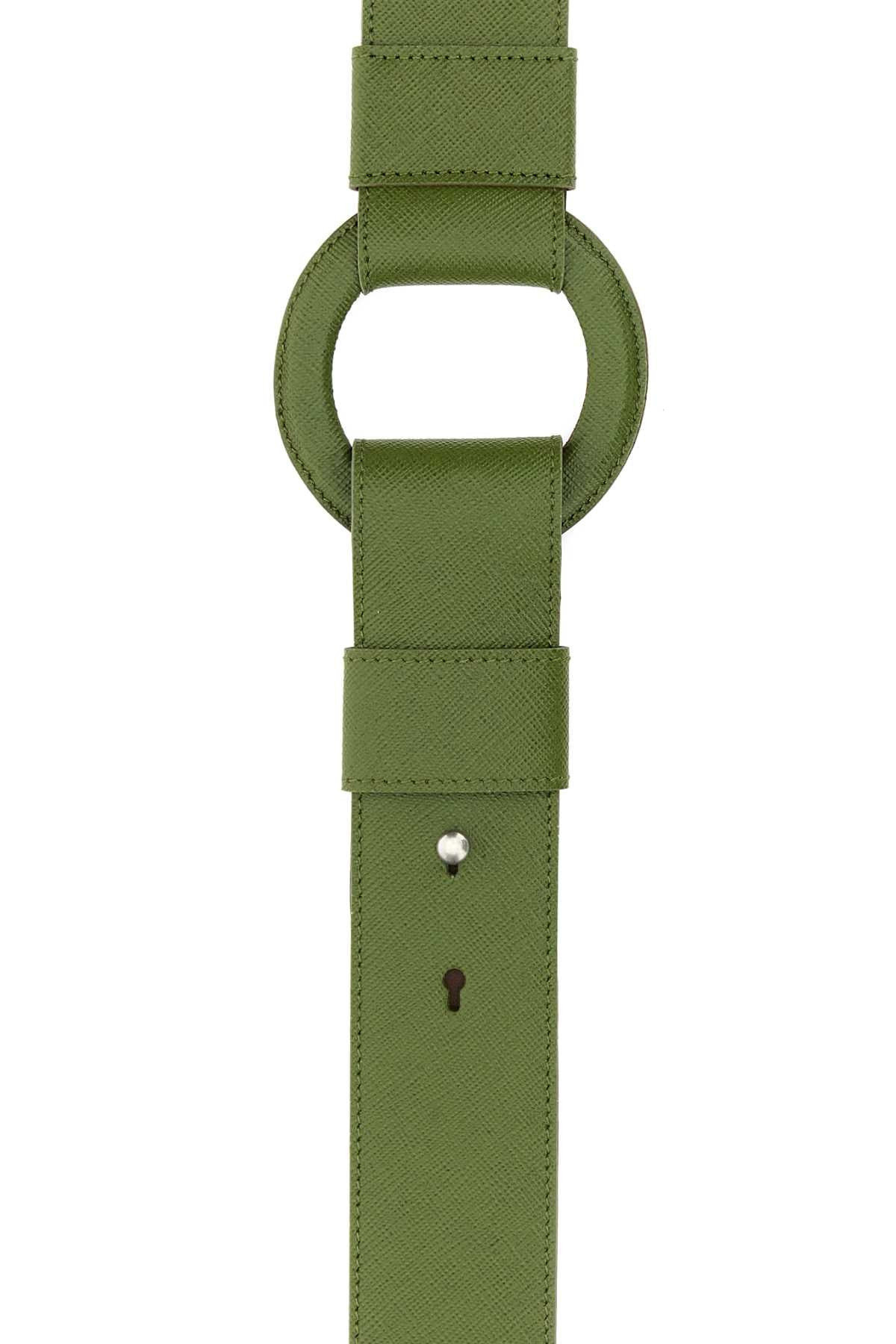 Prada Men Pistachio Green Leather Shoulder Strap - 2