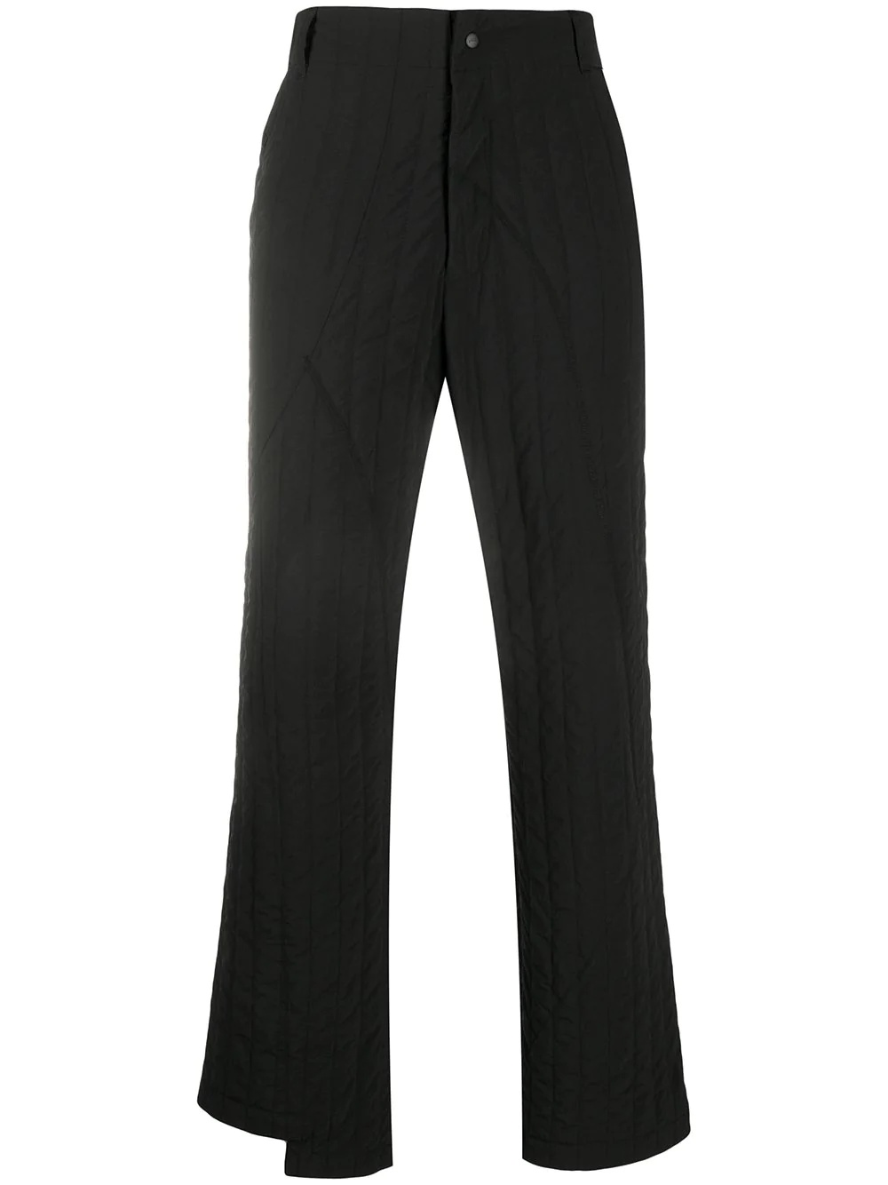 padded straight-leg trousers - 1