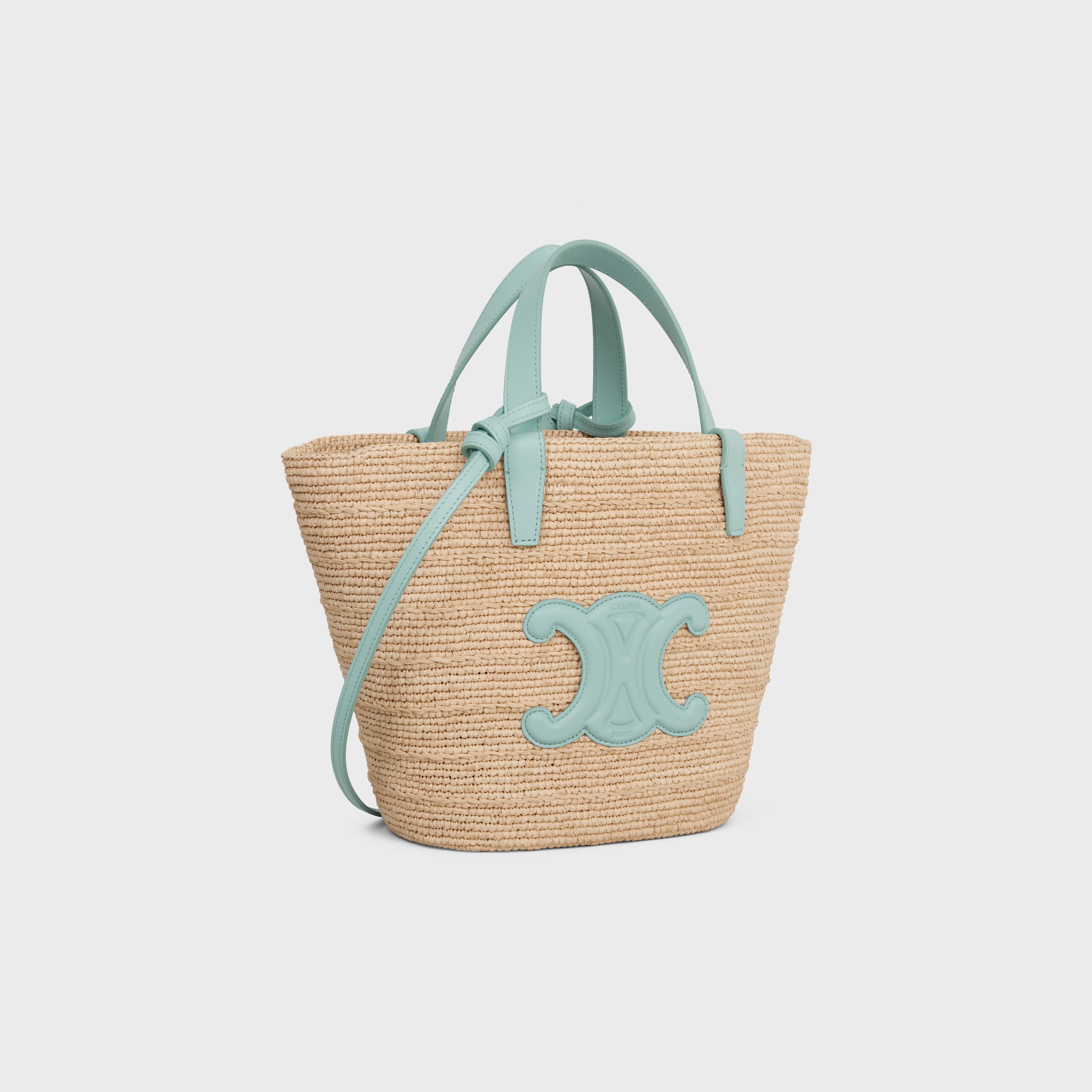 TEEN SUPPLE CELINE CLASSIC PANIER in Raffia and calfskin - 2
