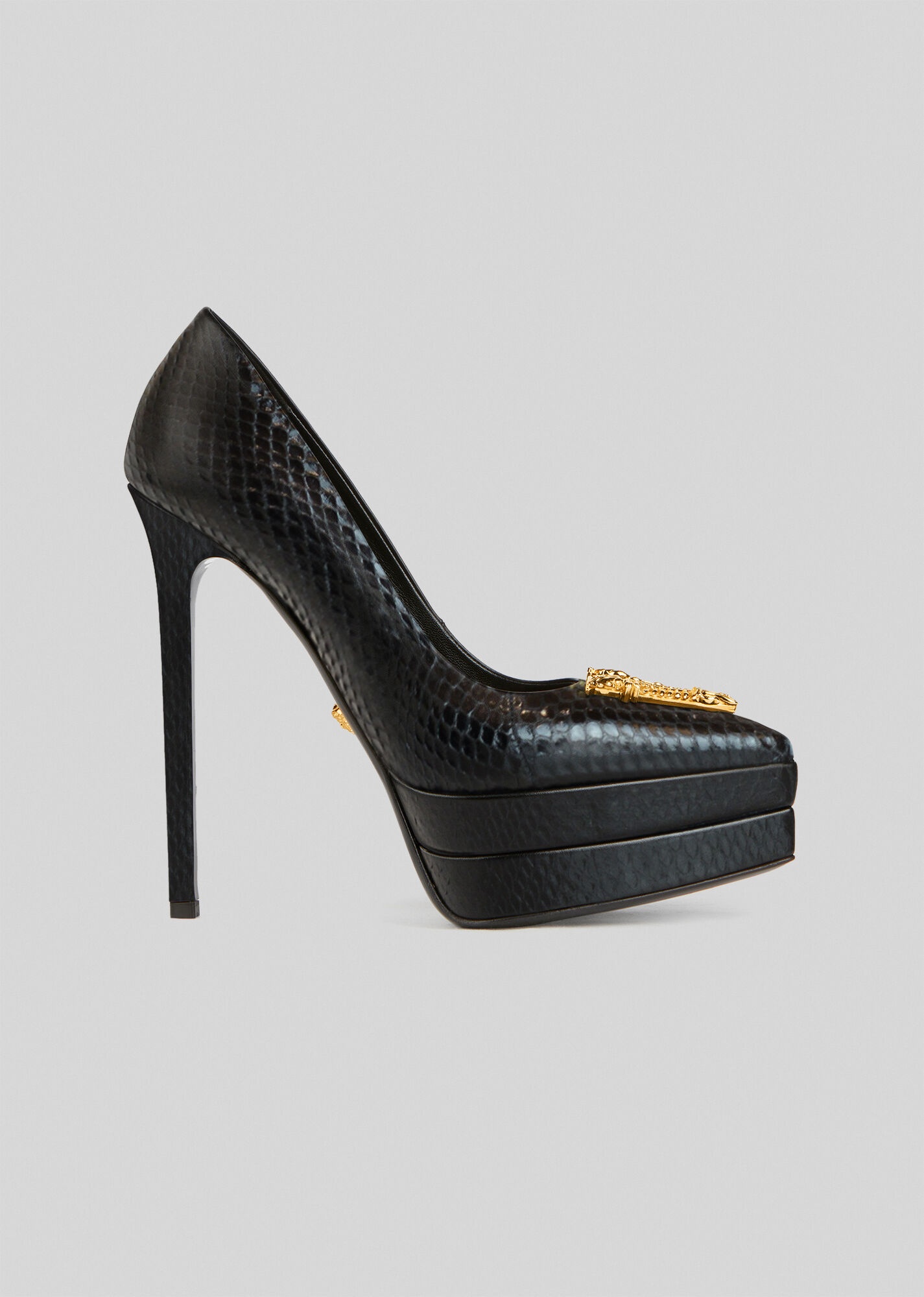 Virtus Snakeskin Platform Pumps - 1