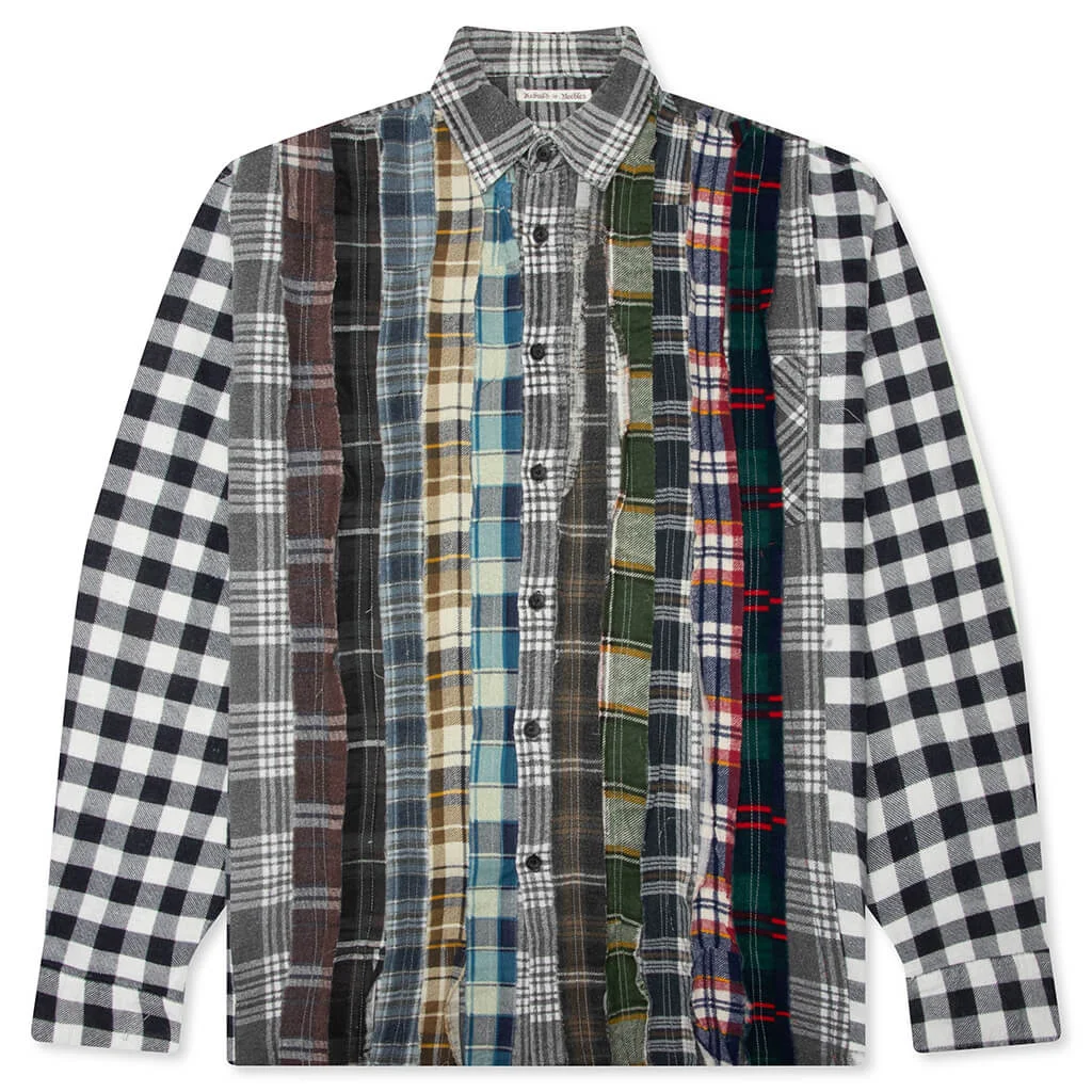 RIBBON WIDE FLANNEL SHIRT - ASSORTED - 1