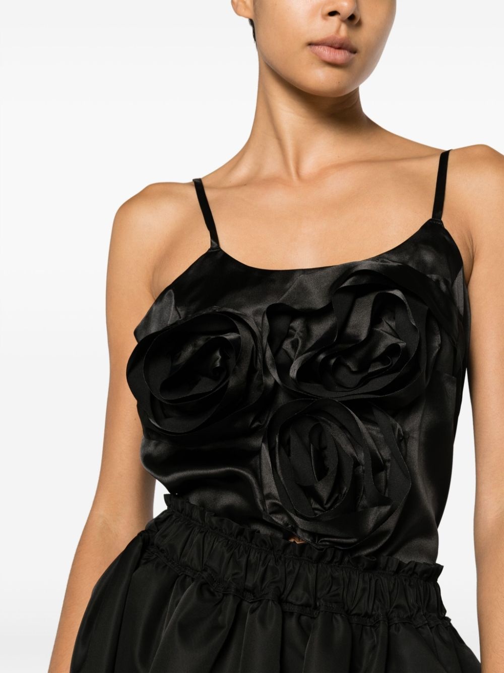 floral-appliquÃ© ruched tank top - 5