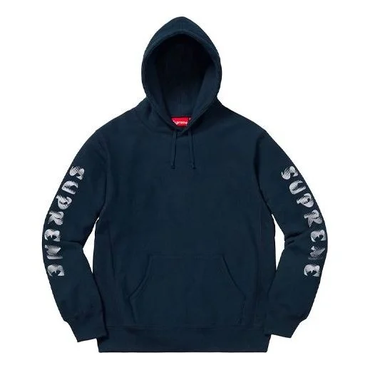 Supreme FW18 Gradient Sleeve Hooded Sweatshirt Navy SUP-FW18-883 - 1