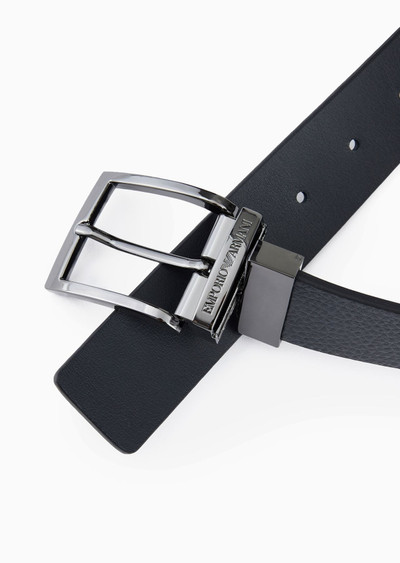 EMPORIO ARMANI Palmellato-leather printed reversible belt outlook