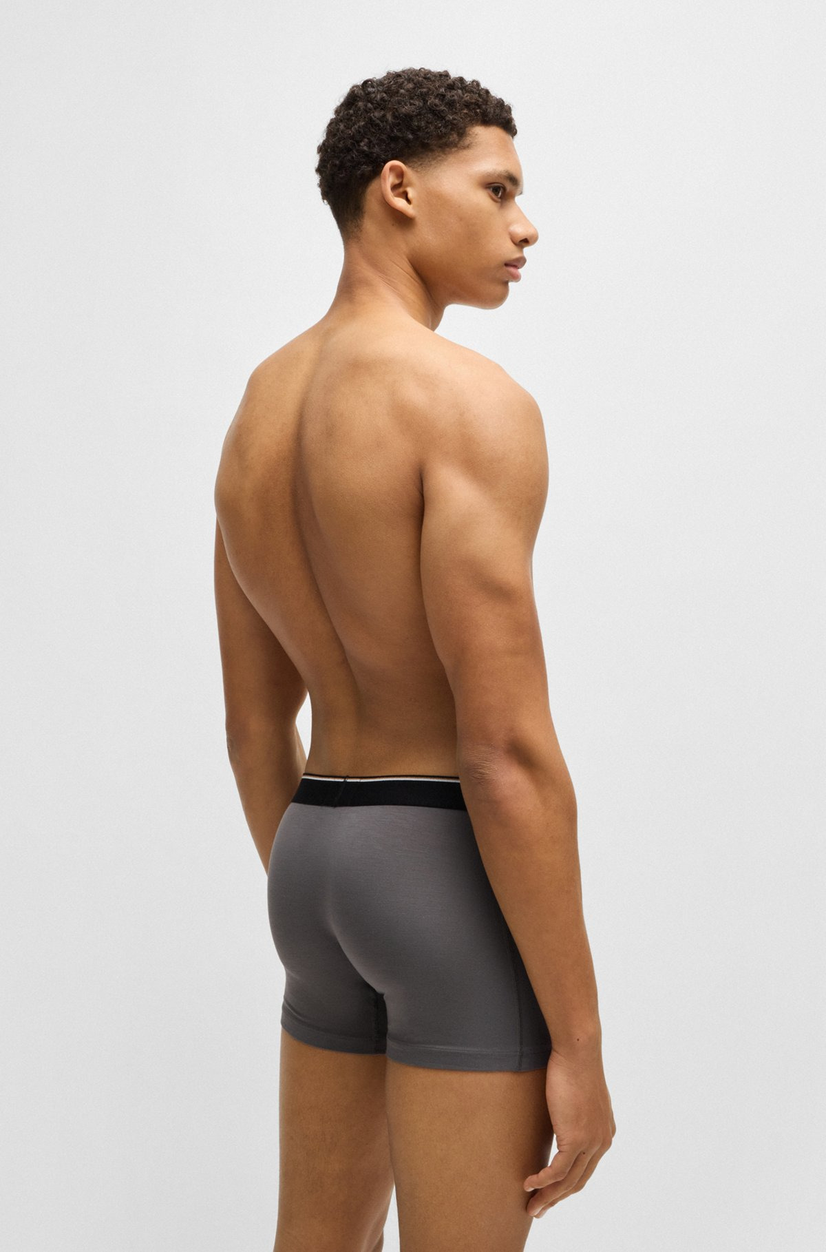 THREE-PACK OF STRETCH-JERSEY BOXER BRIEFS WITH LOGOS - 3