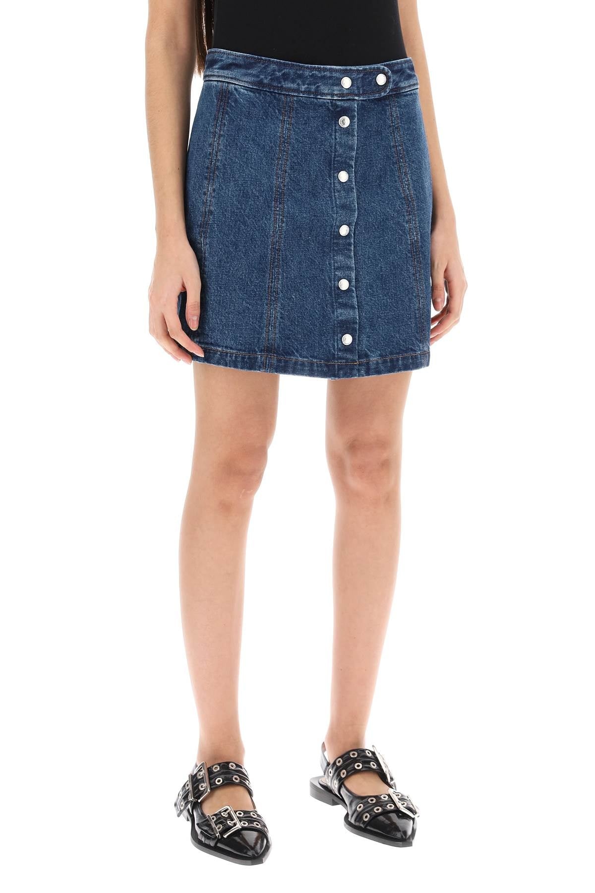 A.P.C. Poppy Denim Mini Skirt | wananluxury | REVERSIBLE