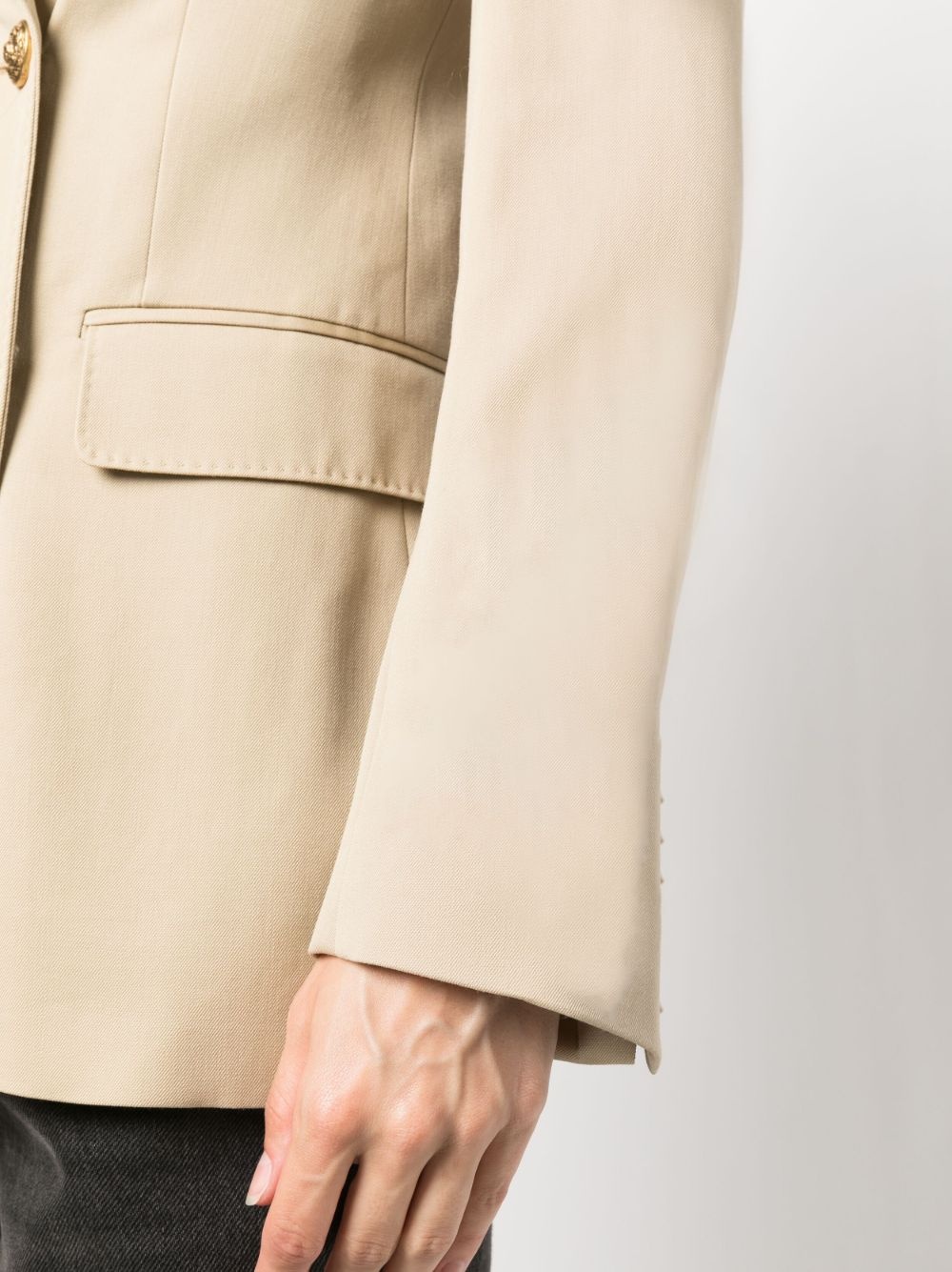 double-breasted virgin wool blazer - 5